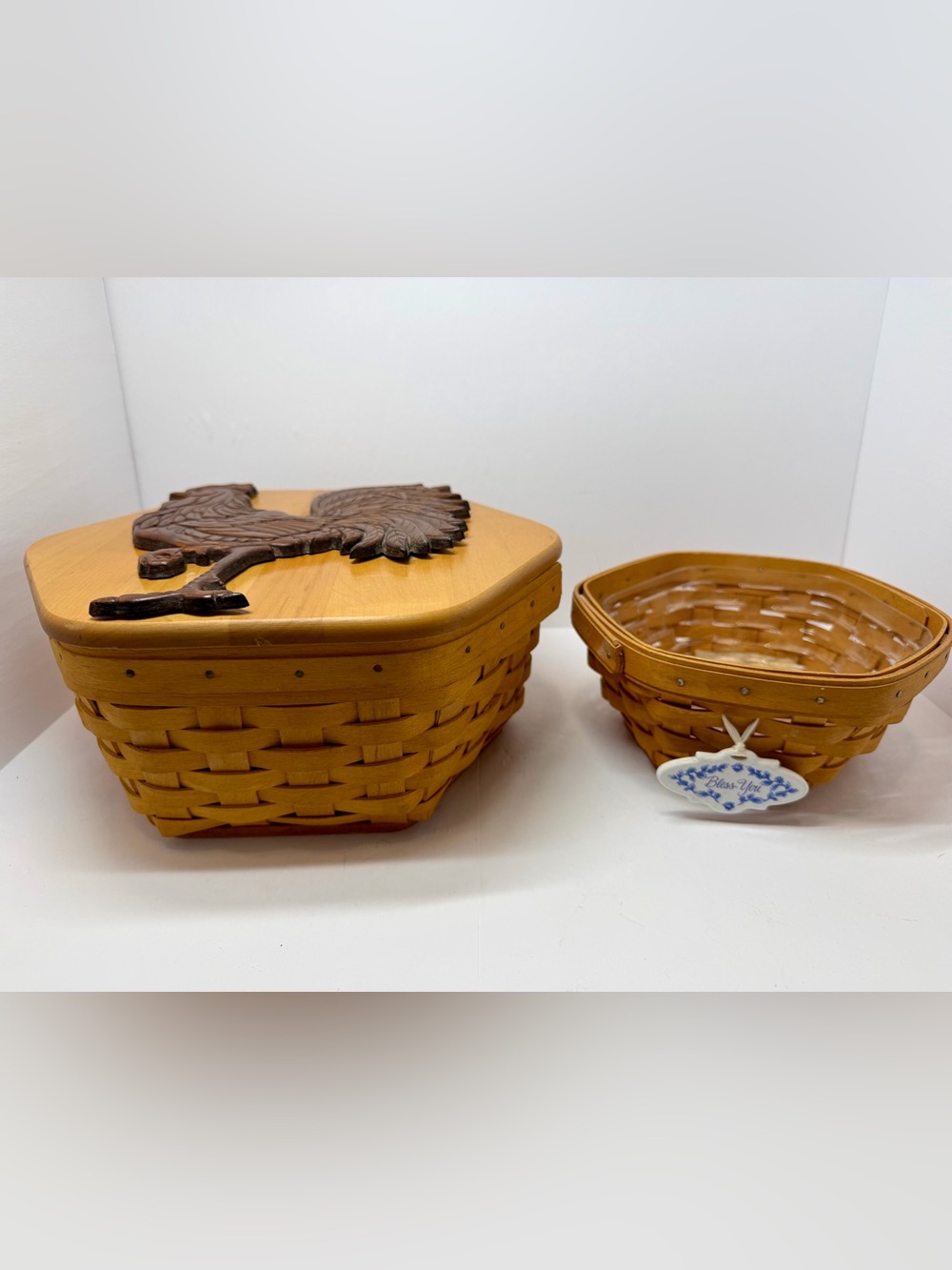 Vintage Longaberger Hexagon Basket Set (2000)